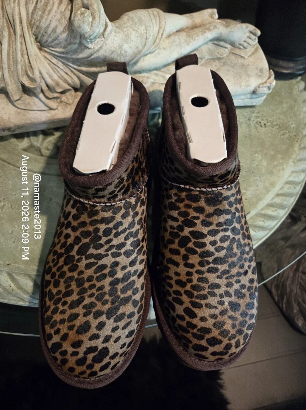 Ugg Classic Ultra Mini Caspian Boot Leopard Print Calf Hair Designer #805